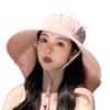 Summer Outdoor Sunscreen Sun Hat with Ponytail Hole Hat Female Korean Version Fashion Big Eaves Shawl Bucket Hat Tide