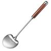 Stainless Steel Kitchen Cooking Spoon with Wooden Handle for Frying and Stirring Featuring Hanging Hole for Convenience