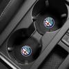 2pcs Suede Car Coasters Water Cup Holder Pad Anti Slip Mat Accessories For Giulietta 159 147 Stelvio Sportiva Valve