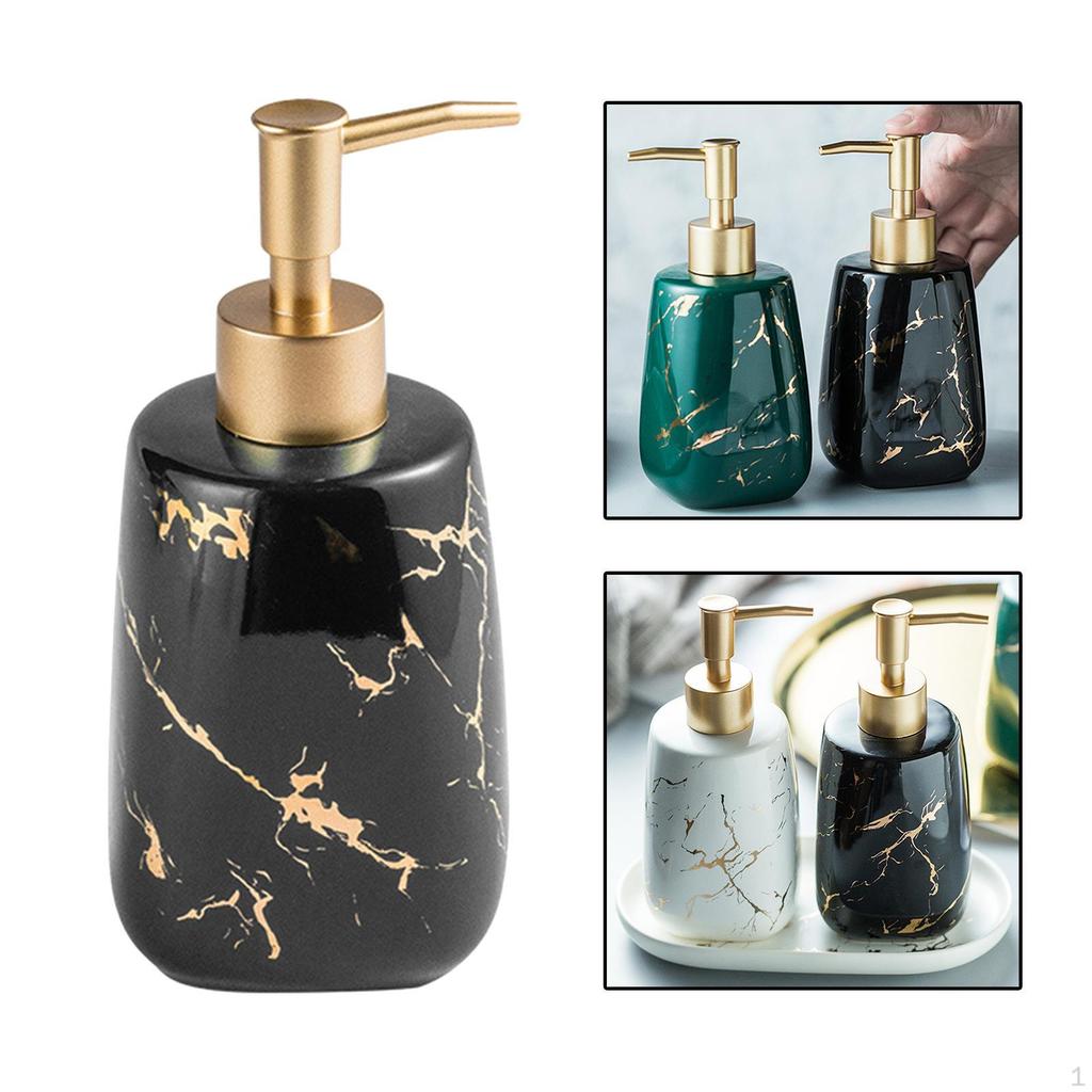 Ceramic Soap Dispenser Bath Lotion Pump Hand Shower Gel Marbling Shampoo Bathroom Kitchen 350ml