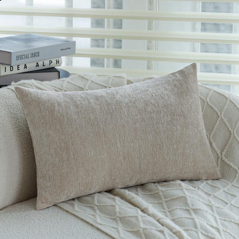 Light Luxury Pillow Sofa Living Room Solid Color Simple Lumbar Pillow Car Office Cushion Long Strip Lumbar Pillow
