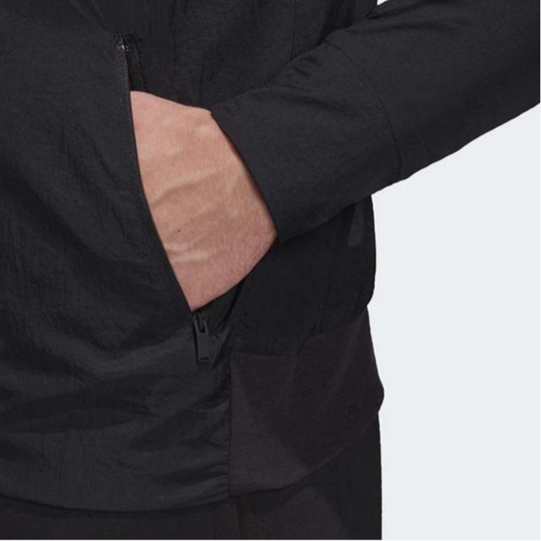 Adidas Logo Zip Pohodlná Ležérní Bunda s Dlouhým Rukávem Pánská Bunda Černá FI4684