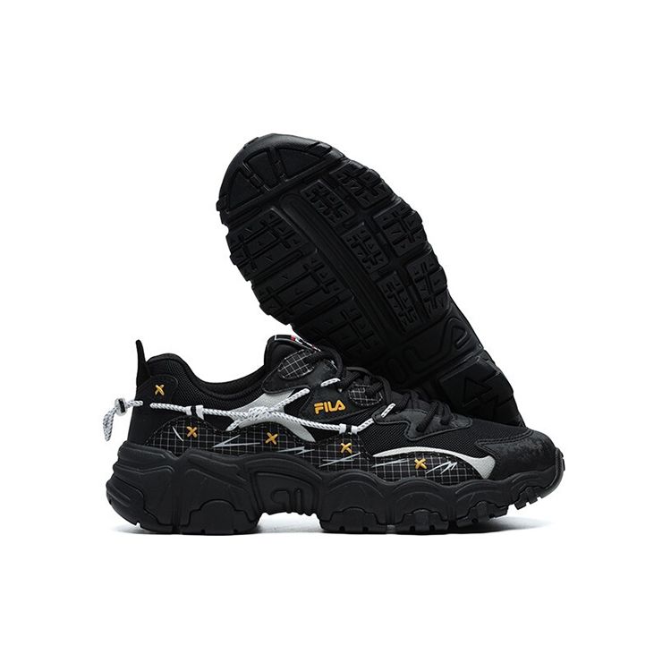 Fila Pepe Shimada X Cat Paw Fabric Synthetic Leather Collaboration Vintage Low Top Dad Shoes Women sneaker Black F12W124153FBK