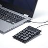 Sanwa Supply Wired Numeric Keypad USB Connection Silent Key Pantograph Black Type-C NT-23CBK