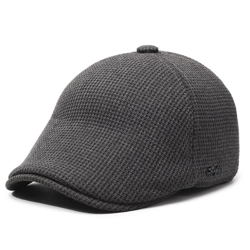 Middle-Aged And Elderly Men'S Forward Hat Season Ear Protector Fleece Hat Thickened Warm Cotton Hat Simple Casual Cap