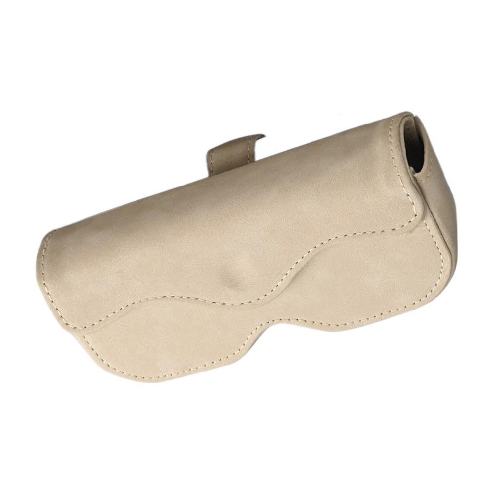 Suede Leather Sun Visor Glasses Case Stable Sunglasses Case Portable Car Glasses Bag  Car  Interior