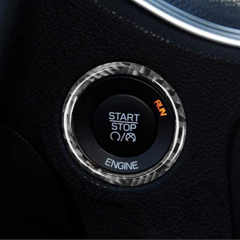 Engine Start Push Button Cover Trim Carbon Fiber Fits Dodge Challenger 2015-2020