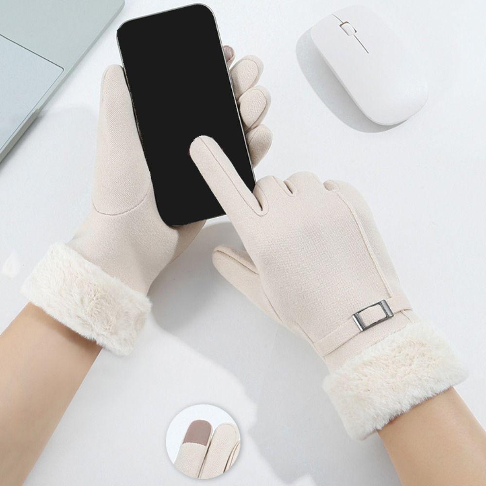 Cold-proof Winter Women Gloves Touch-screen Riding Protective Mittens Daily Use