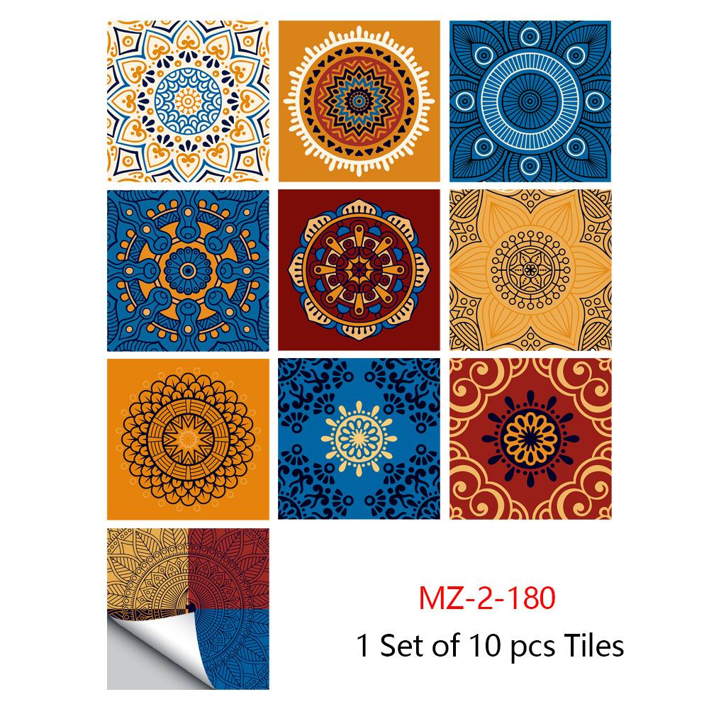 10 teile/satz Mandala Stil Crystal Hard Fliesen Keramik Wand Aufkleber Küche Kleiderschrank Home Decor art Mural Peel & Stick Wand Abziehbilder
