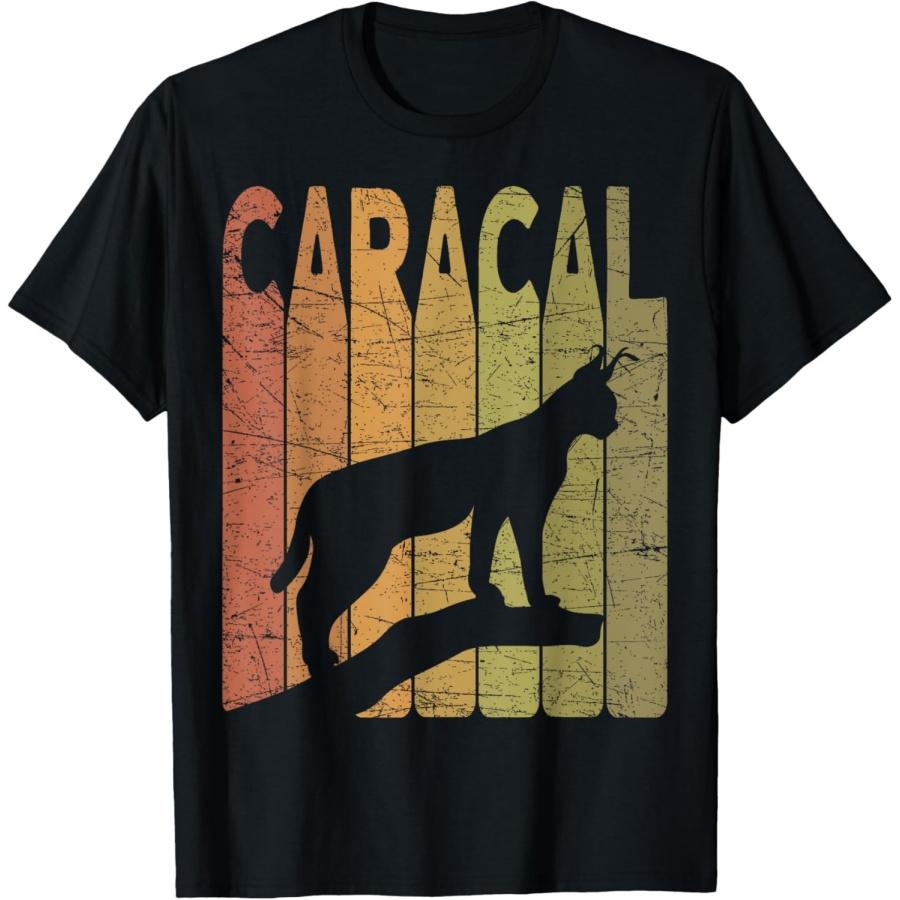 Caracal Vintage Caracal Cat Retro Wild Cat Zoology Men Girls Kids T-Shirt