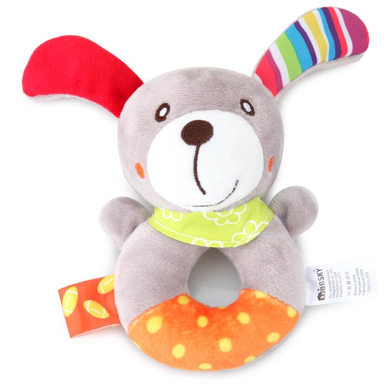 bbsky Adorable Animal Plush Hand Grip Rattle for Babies