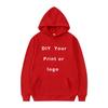2024 Man Woman Casual Custom Printed Text DIY Hoodie Customized Logo Personalized Hoody Custom Hoodies Text Logo Sweatshirt