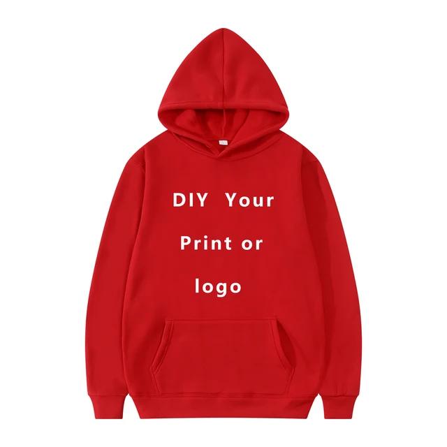 2024 Man Woman Casual Custom Printed Text DIY Hoodie Customized Logo Personalized Hoody Custom Hoodies Text Logo Sweatshirt