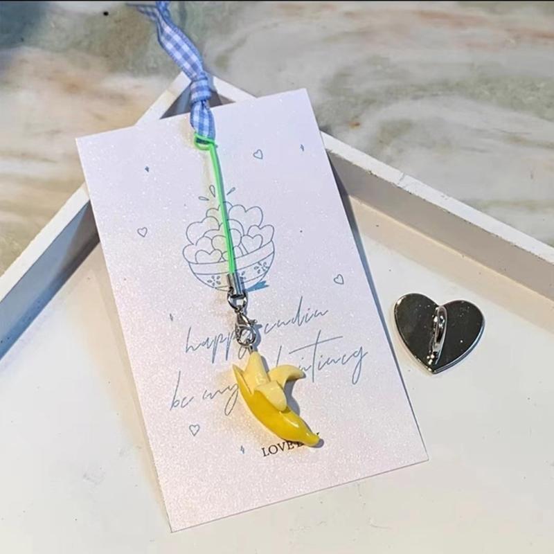 Multi Color Phone Lanyard Fruit Shapes Pendant Wrist Strap Detachable Phone Chains Keyring Portable Accessory for Women