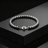 Minimalist Stainless Steel Square Ball Chain Bracelet for Men, Fashion 5mm Adjustable Link Round Buckle Bracelet, Punk Jewelry