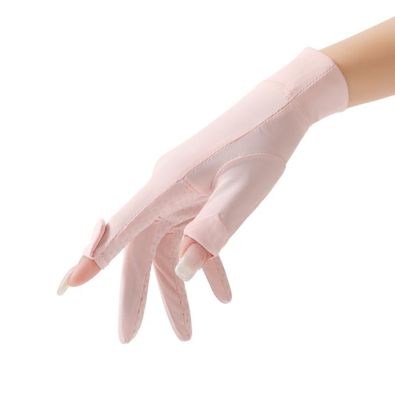Ice Silk Sun Protection Gloves for Women Summer Outdoor UV Protection  Breathable Touch Screen  Anti Slip  Tram Sports and Cycling Gloves