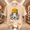 Cute Octopus Beanie T Shirt Ocean Animal Tshirt Vintage Octopus Tees Casual Round Neck Printed Cotton Short Sleeve Tshirts Tops