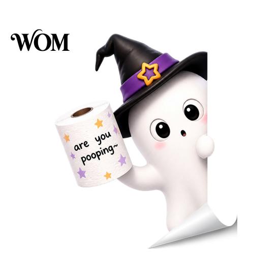 Waterproof PVC Toilet Stickers Halloween Sticker, Ghost And Skeleton Print Decals, Easy Removable Seat Art Peel Stick Spooky Stickers, for Bathroom