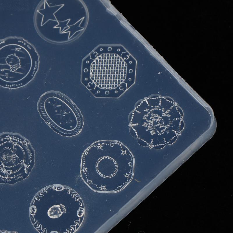 Nail Art Mini Dinner Plate Mold 3D Relief Manicure Templates Nail Art Transparent Silicone Nail Mold