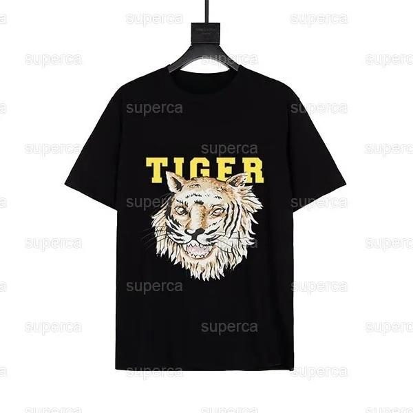 Luxury Tiger Head Print Cotton TShirt Premium Unisex Crew Neck Top with Bold Lettering for HighEnd Fashion S