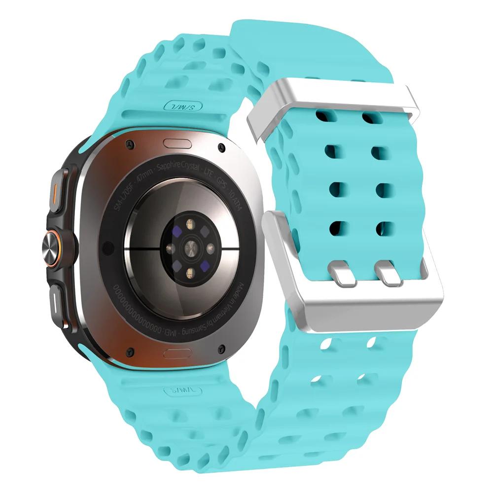 Marine Band For Samsung Galaxy Watch ultra Strap 47mm Accessories Two color Sport silicone Bracelet Galaxy Watch 7 ultra Straps