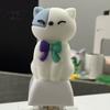 Animal Keyboard Fidget Toy 1/2Pcs Keychain, Rechargeable Goat Cat Finger Clicker with LED Light Sound, Push Button Decompression Keychain