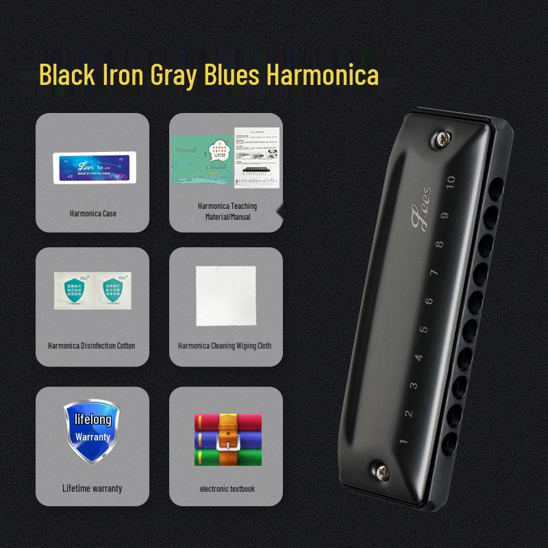 FEIFAN Ten-Hole C Key Round Hole Blues Harmonica U20 – Perfect for Students