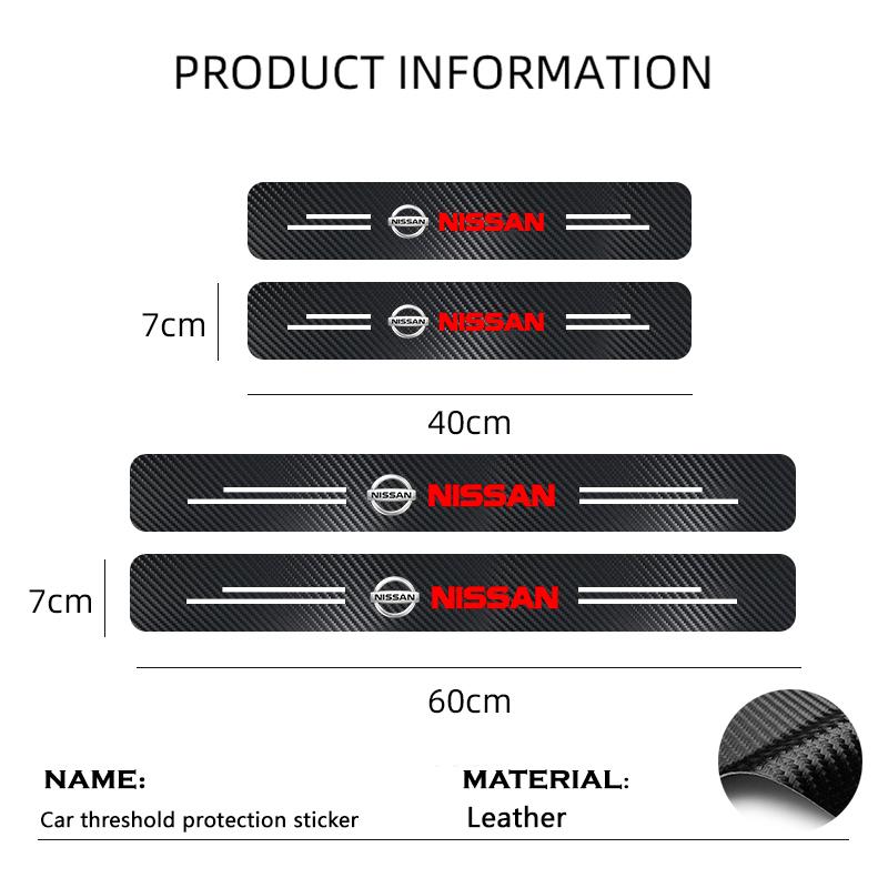 COHPQK1 Car Trunk Rear Bumper Protective Carbon fiber Leather Stickers for Nissan X-trail Qashqai Note Juke Sentra Patrol Navara Micra