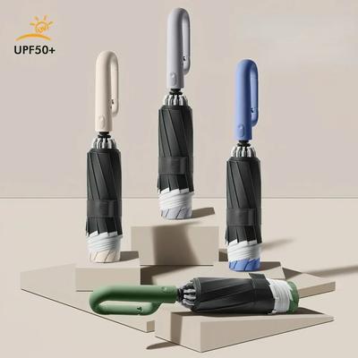 New Buckle Creative Hook Automatic Umbrella, Wind Resistant, Large, Rain and Rain Dual-use, Portable Folding