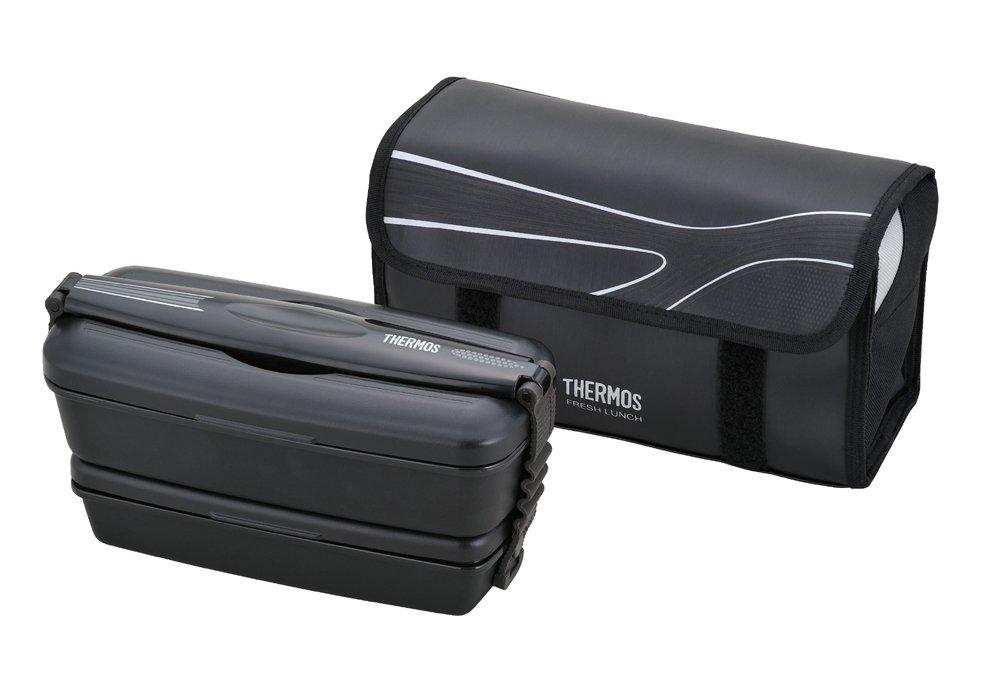 THERMOS Fresh Lunch Matte MTB Box, 2-Tier, 900ml, Black, DJB-902W,