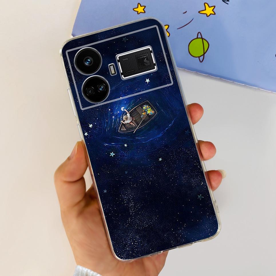 Pro Realme GT5 Pouzdro Průhledné Silikonové Měkký TPU Kryt Pro OPPO Realme GT 5 RealmeGT5 Pouzdra Květinové Mramorové Želé Nárazník Coques