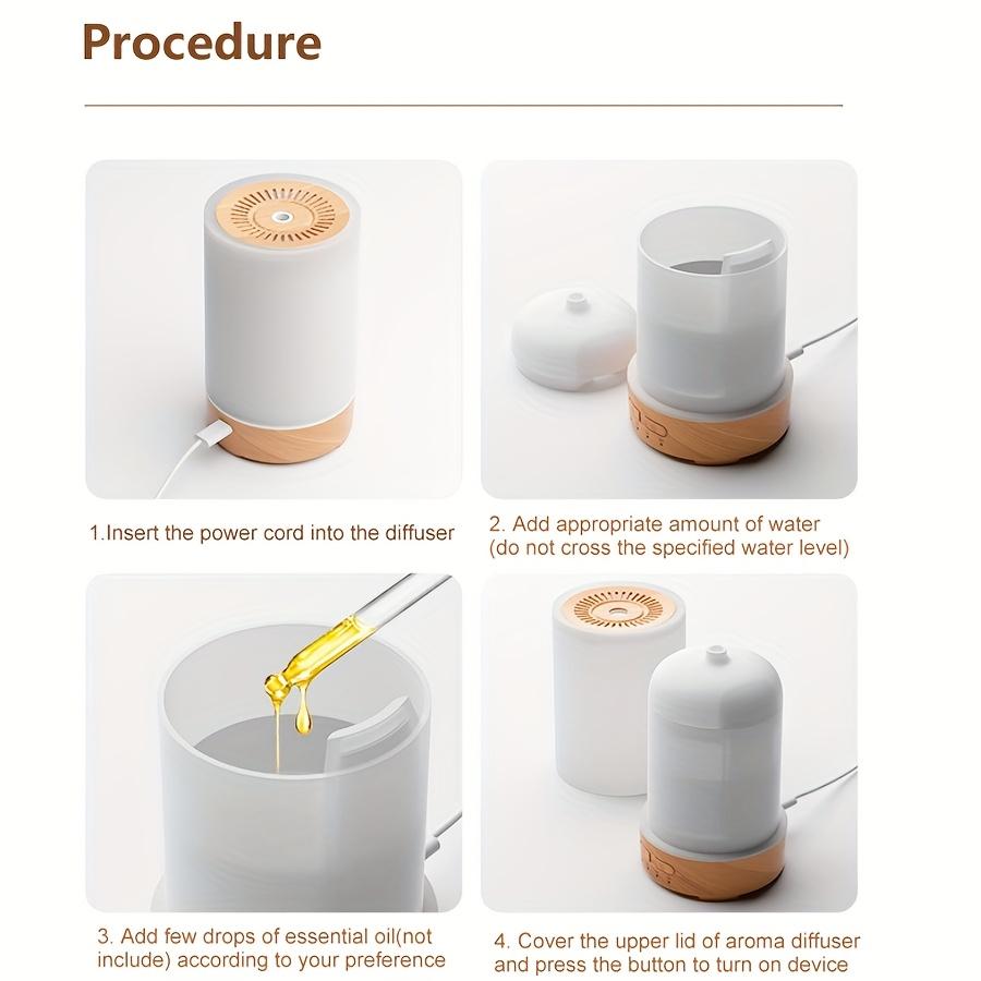 1pc 150Ml Essential Oil Diffuser, Portable Mini Aroma Diffuser, Quiet Desktop Mist Diffuser, Air Humidifier for Home Bedroom Office