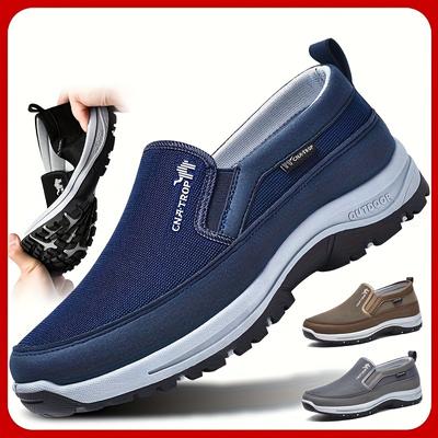 Men's Knitted Breathable Shoes, Comfortable and Non Slip Solid Non Slip Sports Shoes, Suitable for Men's Outdoor Activities