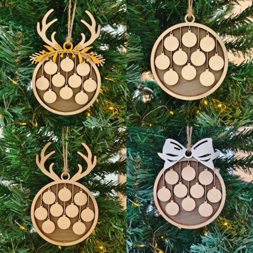 Christmas ReindeerWooden Tag Bow Christmas Tree Decoration