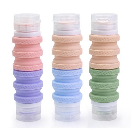 Double-Head Silicone Travel Bottle Leak Proof Reusable Lotion Conditioner Shampoo Storage Bottle Portable Foldable Refillable Toiletries Container