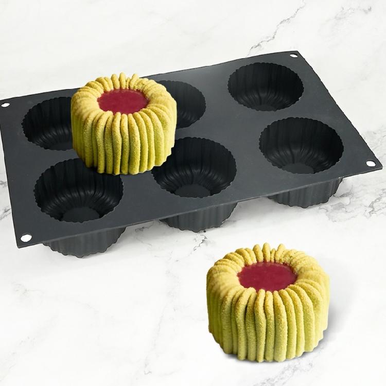 Hitzebeständige Silikon-Mousse-Kuchenformen Zylindrische Spirale Schokoladen-Backformen Kreative Dessertform
