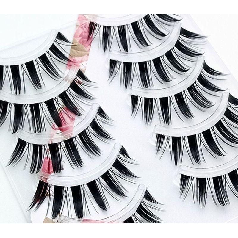 Lashie - Set of 5 Pairs: Spikey Clear Band False Eyelashes