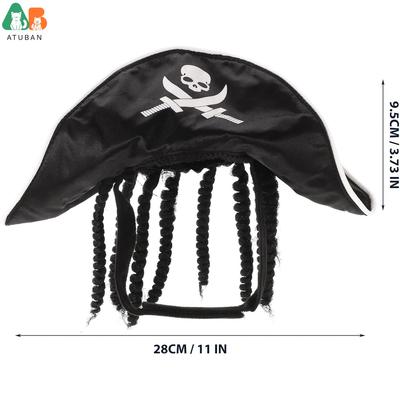 ATUBAN Huisdier Piratenhoed Hond Kat Kapitein Hoed Halloween Piraten Cosplay Kostuum Halloween Feest Hoed Verkleed Kostuum Accessoires