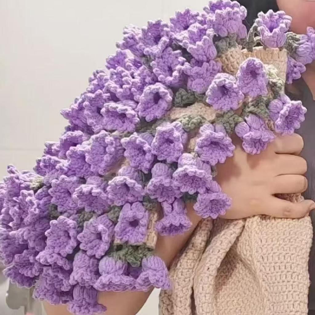 Handmade Lily of the Valley, Jasmine, and Rose Knitting Kit - DIY Creative Gift for Bouquet or Blanket Making