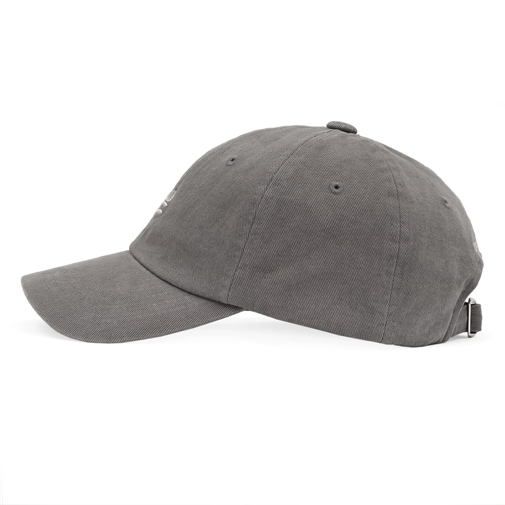 Classic Washed Cotton 4 Season Unisex Adjustable Size Daily One Size Basic Ball Cap UV Sun Production Hat Korean [UNDERCONTROL] (Charcoal)