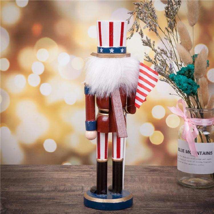 American Wooden Nutcracker Soldier Figurine Christmas Decor Display Gift 10 Inch
