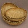 Natural Handwoven Bamboos Storage Basket for Multipurpose Kitchen Use Fruit and Nut Container with Nonslip Bottom