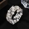 Strass Perlen Mehrschichtige Armbandkette Kralle Diamantarmband Offen Voll Diamant Elastisches Armband