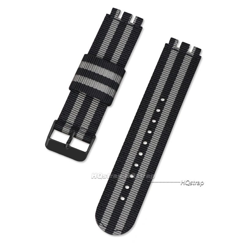 Cinturino da Polso in Pelle di Nylon per Orologi SWATCH Serie Cinturino di Ricambio in Tela 17mm 19mm 20mm Cinturino da Polso Uomo Donna Accessori Braccialetto