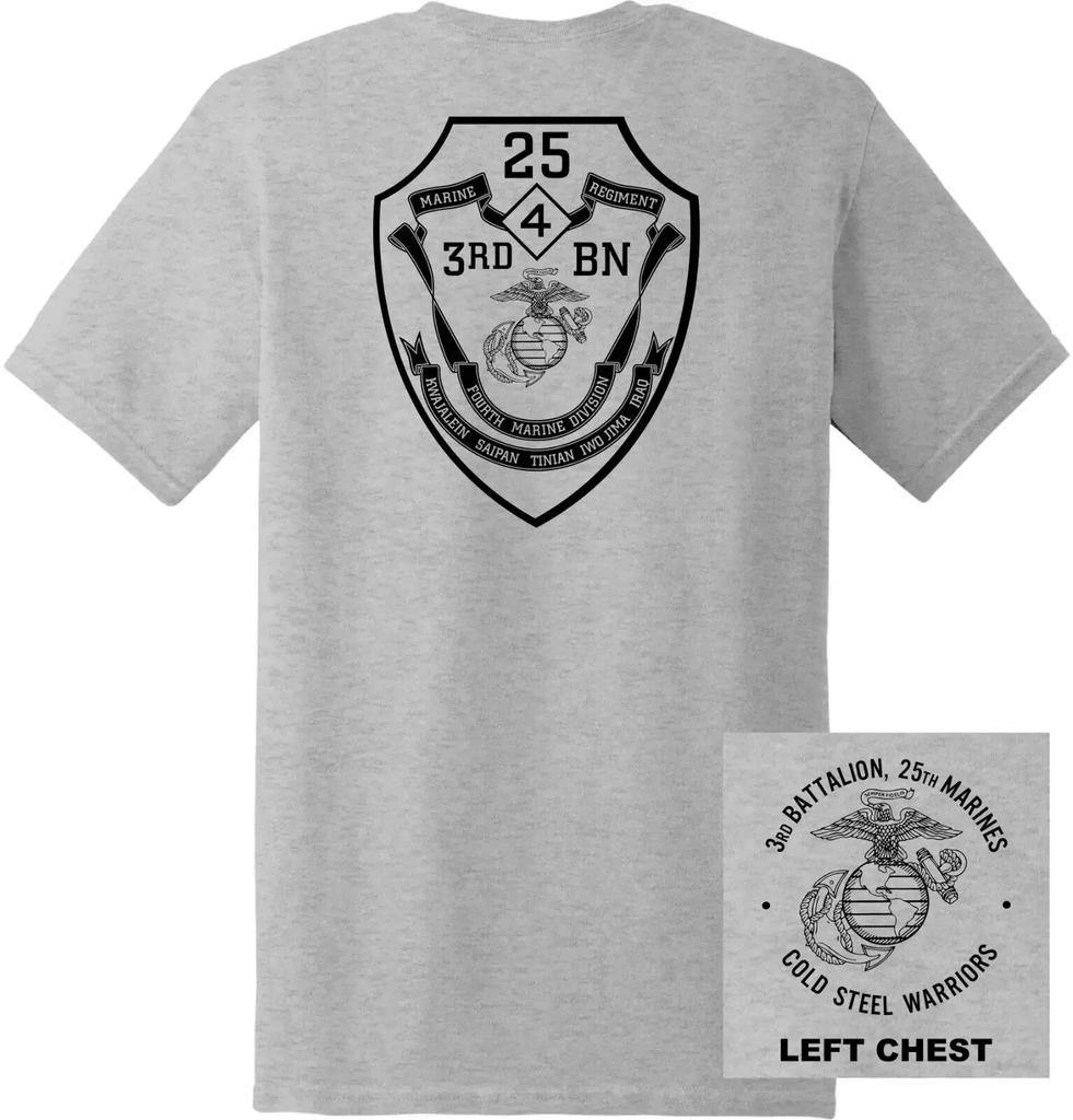 US Marine Corps 3rd Battalion 25th Marines RegiUnisext TShirt 100 Cotton ONeck Short Sleeve Summer Casual Unisexs Tshirt
