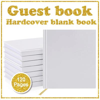 120 Pages Blank Guestbook - White Hardcover Sign-in Book For Guests And Visitors To Sign At Your Wedding, Party, Baby Shower Or Bridal Shower
