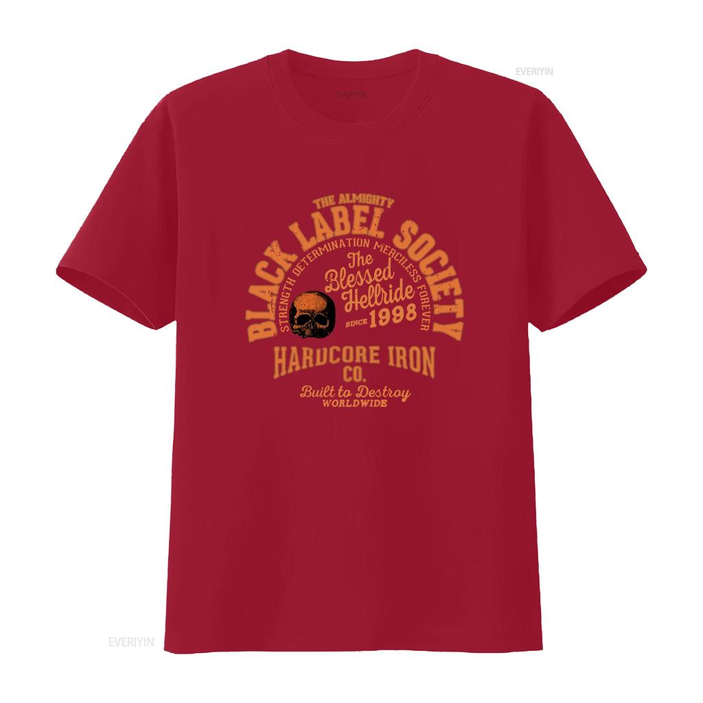 T-shirt Black Label Society Hardcore Hellride stampa posteriore vintage Lavata Traspirante Comoda Leggermente Unisex streetwear