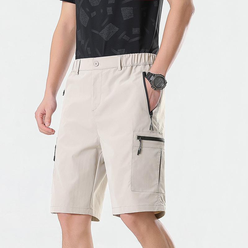 Summer Quick Dry Cargo Shorts Men's Beach Pants Lightweight Work Cargo Shorts Multi Pockets Waterproof Outdoor Hiking Fishing Shorts Male