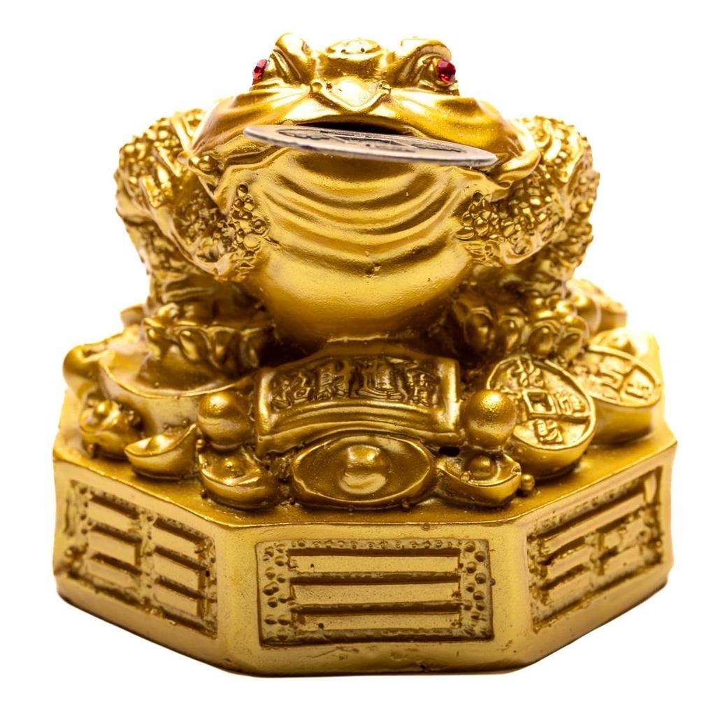 Plus Value Feng Shui Lucky Three Legged Money Frog with Coin In Mouth Toad Good Luck, Wealth, Prosperity, Success, Happiness, Positivity