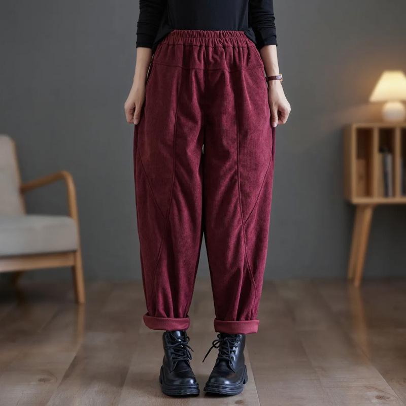 Damen Übergröße Fleecegefütterte Haremshose - Frühling/Herbst 2024
